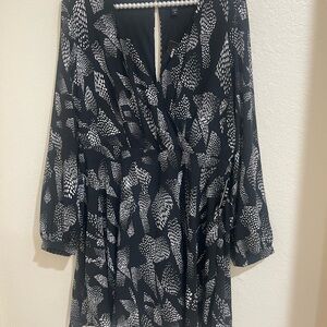 Elegant Black and White Patterned Dress